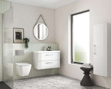 Deco 800mm Wall Hung 2-Drawer Vanity & Mid-Edge Basin