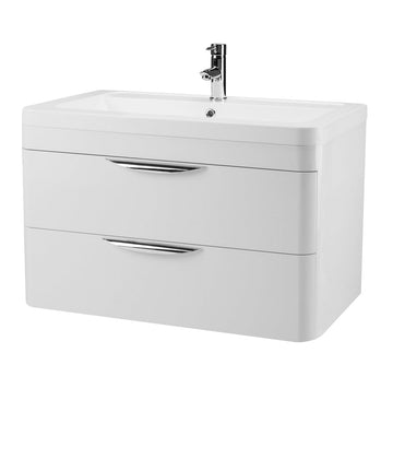 Parade Wall Hung 2 Drawer Vanity Unit with Ceramic Basin 800mm