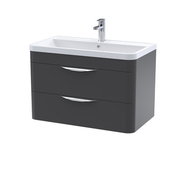 Parade Wall Hung 2 Drawer Vanity Unit with Ceramic Basin 800mm