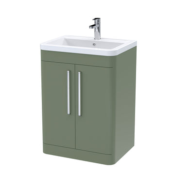 Parade Floor Standing 2 Door Vanity Basin Unit & Ceramic Basin, 600mm