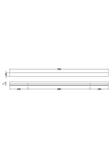 Handles Seven Shaped Handle 480mm Centres