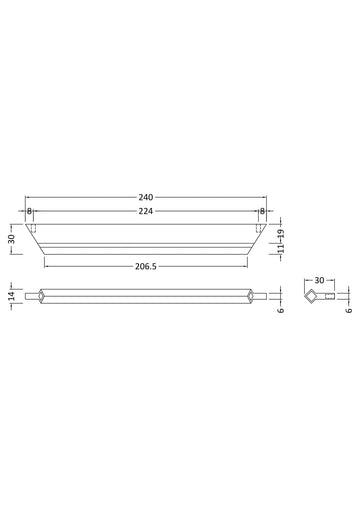 Handles Profile Handle 224mm Centres