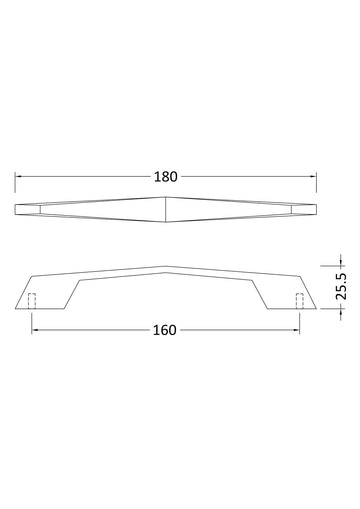 Handles D Shaped Handle 160mm Centres