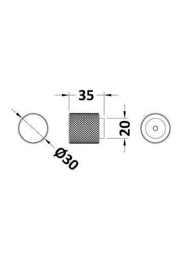 Handles Knurled Round Knob