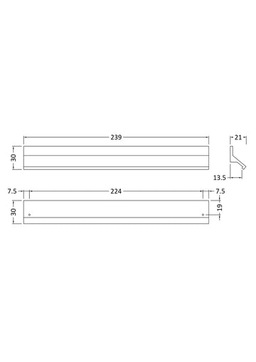 Handles Profile Handle 224mm Centres