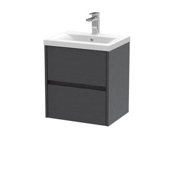 HR Havana Wall Hung 2 Drawer Vanity Basin Unit & Mid-Edge Ceramic Basin, 500mm