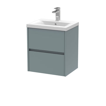 HR Havana Wall Hung 2 Drawer Vanity Basin Unit & Mid-Edge Ceramic Basin, 500mm