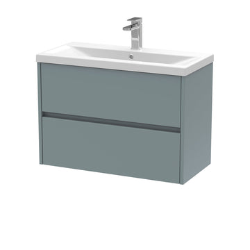 HR Havana Wall Hung 2 Drawer Vanity Basin Unit & Mid-Edge Ceramic Basin, 800mm