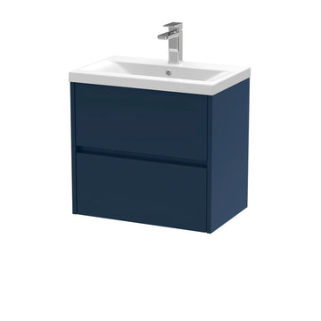 HR Havana Wall Hung 2 Drawer Vanity Basin Unit & Mid-Edge Ceramic Basin, 600mm