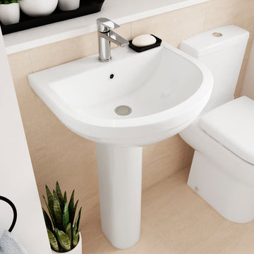 Ivo 550mm 1 Tap Hole Basin & Pedestal