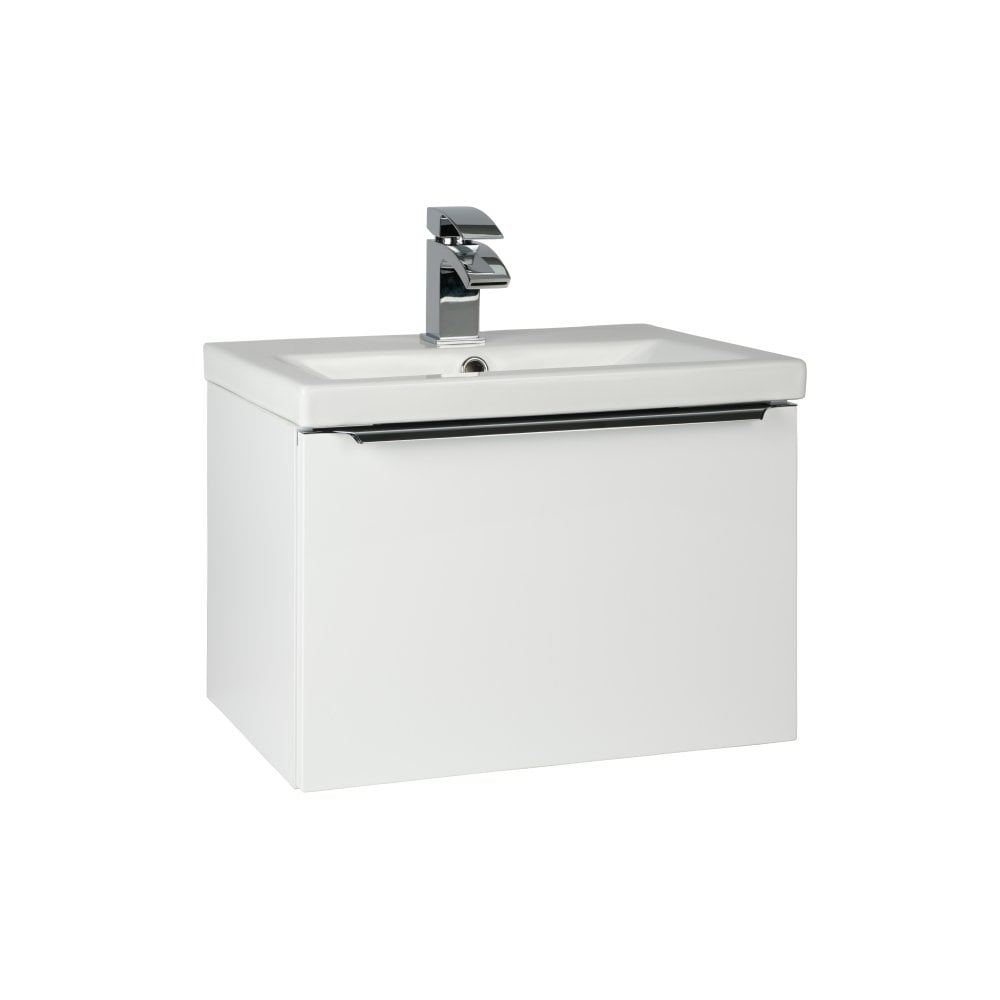 KARTELL Kore 500mm Wall Mounted Single Drawer Unit & Ceramic Basin