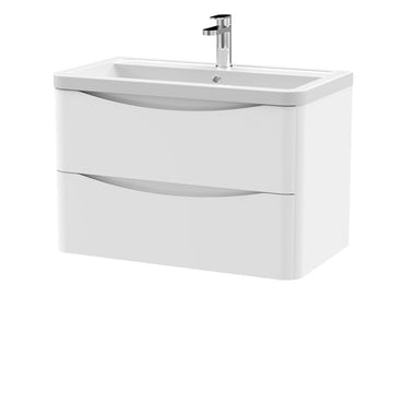 Lunar Wall Hung 2 Drawer Unit & Ceramic Basin, 800mm