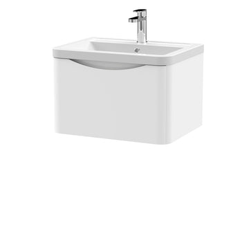 Lunar Wall Hung 1 Drawer Unit & Ceramic Basin, 600mm