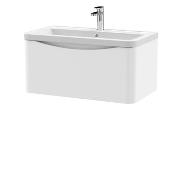 Lunar Wall Hung 1 Drawer Unit & Ceramic Basin, 800mm