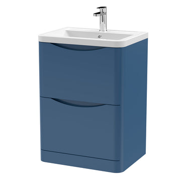 Lunar Floor Standing 2 Drawer Unit & Ceramic Basin, 600mm