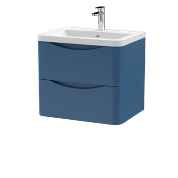 Lunar Wall Hung 2 Drawer Unit & Ceramic Basin, 600mm