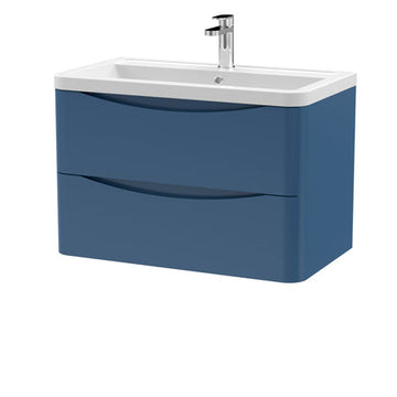 Lunar Wall Hung 2 Drawer Unit & Ceramic Basin, 800mm