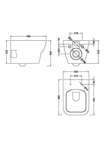 Ava Wall Hung Toilet Pan & Soft Close Seat