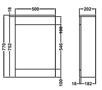 Mayford Floor Standing Slim WC Unit Including Concealed Cistern 500mm