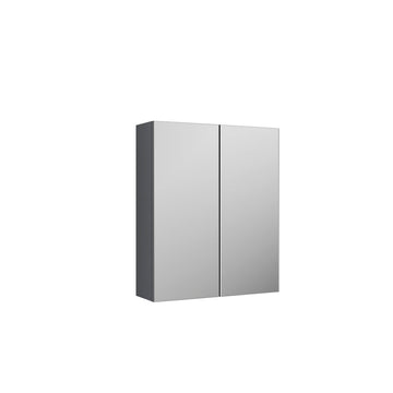 Arno Wall Hung 2 Soft Close Door 50/50 Mirror Cabinet, 600mm