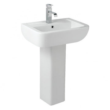 KARTELL Pure 550mm Basin 1 Tap Hole and Pedestal