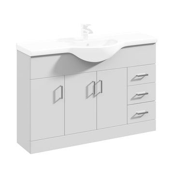 Mayford Floor Standing 3 Door 3 Drawer Vanity Unit 1250mm