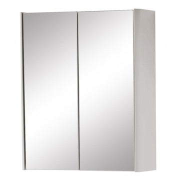 Arc 2-Door Mirror Bathroom Cabinet- Matt Cashmere