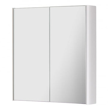 Arc 2-Door Mirror Bathroom Cabinet- Gloss White