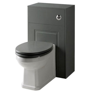 Astley Traditional Back to Wall Toilet with Soft Close Seat and WC Unit - Matt Grey