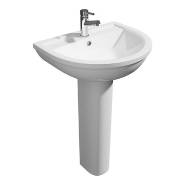 Bijoux Basin with Full Pedestal 550mm Wide - 1 Tap Hole