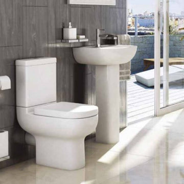 Prestige Studio Close Coupled Toilet With Cistern And Soft Close Seat