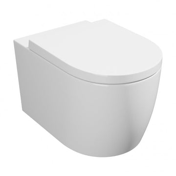 Prestige Genoa Round Rimless Back to Wall Toilet With Premium Soft Close Seat