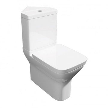 Project Square Close Coupled Toilet With Corner Cistern And Soft Close Seat