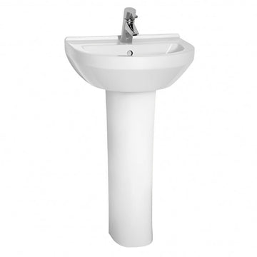 Prestige Style Basin with Full Pedestal 550mm Wide - 1 Tap Hole