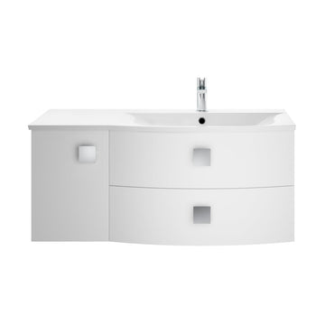 HR Sarenna Wall Hung Right Hand 2 Drawer 1 Door Vanity Unit with Polymarble Basin 1000mm