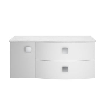 HR Sarenna Wall Hung Right Hand 2 Drawer 1 Door Vanity Unit with White Marble Top 1000mm