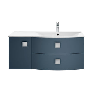 HR Sarenna Wall Hung Right Hand 2 Drawer 1 Door Vanity Unit with Polymarble Basin 1000mm