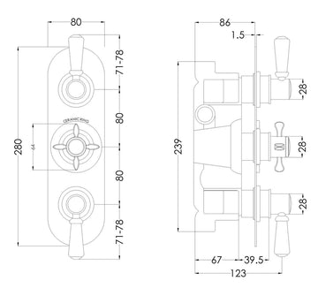 Selby Traditional Triple Concealed Valve