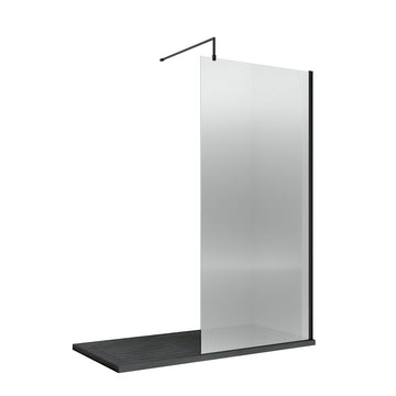 Fluted Wetroom Fluted Wetroom 8mm Toughened Safety Glass Swing Return Screen